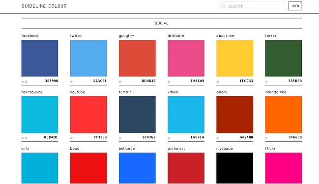 Guideline Colour, conheça as diretrizes de cores de diversas marcas em um só site. 